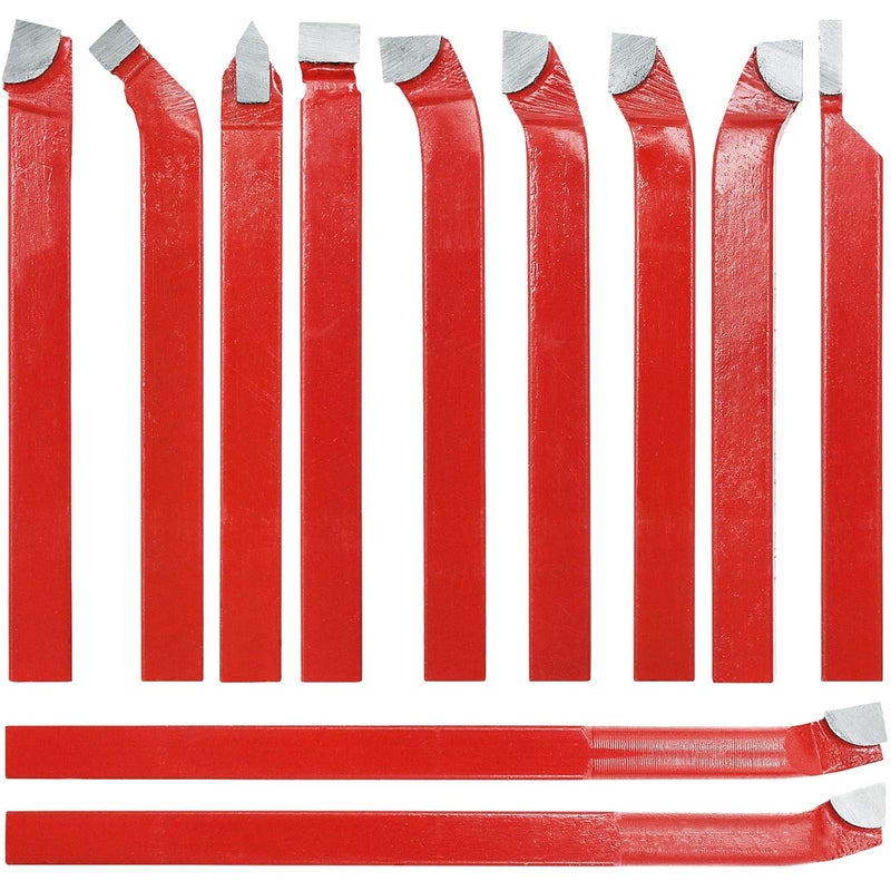 SENDUO Store 11 Pc 5/16" Carbide Tip Tipped Cutter Tool Bit Cutting Set for Metal, Suitable for Ordinary and CNC Lathe - Image 1